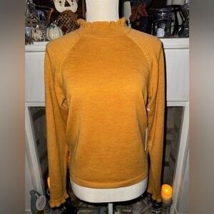 Jason Wu Merino Wool Button-Back Ruffle Neck Sweater – Size M – NWT